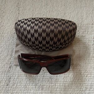 MaxMara Brown Sunglasses with Patterned Case